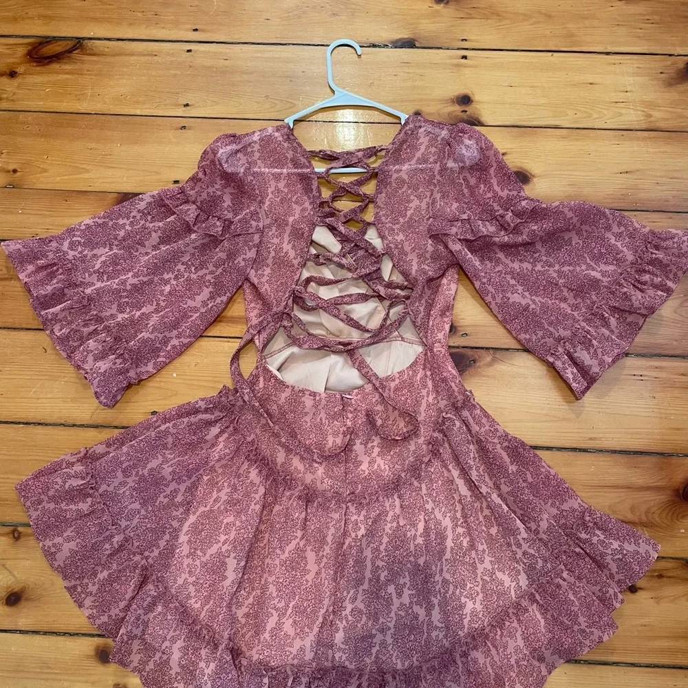 Hello Molly Floral print size small long sleeve dress - Picture 2 of 3